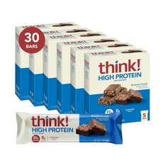 Think! 단백질 바 고단백질 스낵 글루텐 프리 무설탕 에너지 분리 유청 단백질 쿠키 및 크림 포함 인공 감미료 없는 영양 59.5g(2.1온스) (10개) 1739, 59.5g