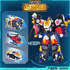 台灣熱賣 正版迷你特工隊 恐龍力量 變形合體 炫龍機甲獸王 力量機器人玩具, 獸王力量-三合體【超獸王】小號, 1個