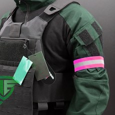 야광밴드 야광띠 반사밴드 반사띠 형광밴드 안전밴드 발광밴드 반사스트랩 야광팔찌 교통안전벨트 발목밴드, 1세트, 라임+핑크