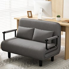 다용도 접이식 소파베드 1인용/2인용 등받이 조절 가능 편안한 거실 침실용 쇼파 침대겸용, 다크그레이 100cm