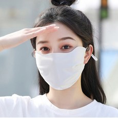 와이드 쿨 마스크 여름 스포츠 골프 등산 야외 빨아쓰는 안면 얼굴 햇빛 가리개, 연그레이, 1개