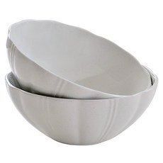 로얄포드 코지 면기 그릇 세트, 1세트, 크림 화이트 2P