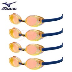 Bestyours 미즈노 엑셀아이 레이싱 미러 수경 N3JEB851, 오렌지X루비, 4개