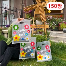 반투명 비닐 쇼핑백 옷가게 손잡이 봉투 선물포장, 1번-소형(15x20cm), 150개