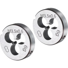 uxcell 2pcs 원형 나사 다이 M3.5 x 0.6 미터법 오른손 절단 고정 합금 공구 강철 탭핑 수리 도구
