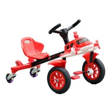 兒童飛機造型漂移車腳踏滑行玩具, 611 - 1 - 赤焰紅 - 標配, 1套