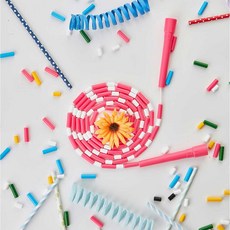 김수열 줄넘기 색동줄넘기 5-7세 K-330_유아용 구슬줄넘기, 분홍+흰색