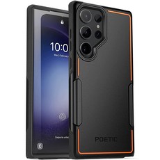 Poetic 네온 시리즈 케이스 삼성 갤럭시 S23 울트라 5G 6.8인치용 듀얼 레이어 튼튼하고 견고한 경량 슬림 충격 방지 보호 5G용 블랙 113211