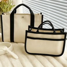 오셸 기저귀가방 캔버스 이너백 세트, 블랙