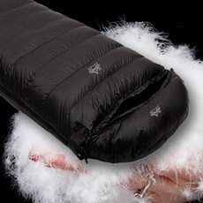 프리미엄 보온 방수 경량 구스 다운 침낭, 1개, 블랙3000