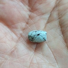 湖北原礦高瓷細網花小桶珠，獨特紋理，單顆販售，尺寸約9.8x6.7mm, 1個, f.9.8×6.7／0.6g
