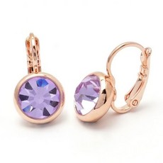 크리스탈 로즈골드 원터치 드롭귀걸이 8mm 바이올렛fal5+5Cig