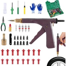 파모베이 프로페셔널 버섯 타이어 플러그 키트 - 오토바이 자동차 트럭 ATV 및 트랙터용 헤비 듀티 튜브리스 수리 세트 빠르고 내구성이 뛰어난 도로변 플랫 픽스 솔루션, Red, General