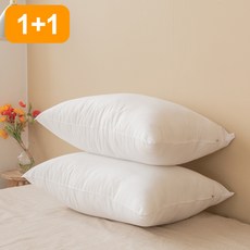 [누빌레라] 1+1 국내산 높은 솜베개 낮은 경추배게솜 4060 5070, 지퍼구름베개솜2p, 2개