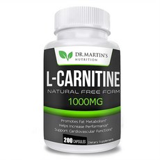 닥터마틴 엘카르니틴 L카르니틴 L-Carnitine 1000mg 200캡슐, 200정, 1개