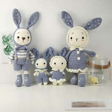 수제인형l DIY 수제 선물 양모 인형 부부 토끼 미니어처 장식 인테리어소품, 회색 토끼 4개(재료 도구 제공)
