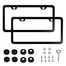 번호판 프레임 브래킷 도난 방지 나사 캡 전후면 겸용 등록 장착용, 2. Black, 1개