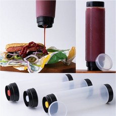 옆집샵 굵은소스용 소스통 세워쓰는 반대로 쏙 나오는 용기 350ml, 1개, 1ml