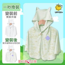 愛北鼻之家 寶寶防曬外套 UPF50+ 遇光變色 嬰幼兒抗紫外線斗篷