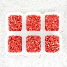 고기생각 한우 우둔살 큐브 다짐육 이유식용 소고기 냉동 300g 이유식고기, 2개