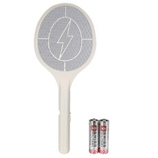 헤이즈 전기 모기채 여름 건전지 모기채 모기 파리 해충퇴치기, 아이보리, 1개