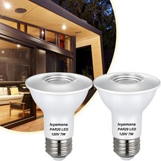 PAR20 LED 전구 3000K 따뜻한 흰색 비몬 2팩 초밝은 480LM 조광형 7W 동등한 50W 플리커 없음 PAR 20 120V 실내외용 E26 베이스 홍수, 7W 3000K - 6 Pack