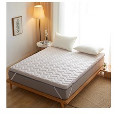 슬립 모찌 매트리스 침대토퍼 토퍼 슬립슬러 아이스모찌 웨이브그레이 3.5cm 60x120cm, 웨이브화이트 3.5cm