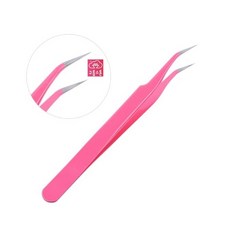 네일아트 핑크기역자핀셋 셀프네일아트재료, 1개