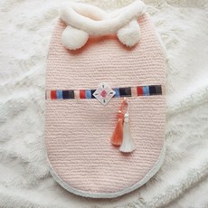 [로얄설빔] 애기앤비기 강아지 양면 배자 멍멍이 설날 추석 새해 선물, 피치, 1개