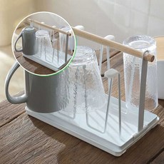 쌍문상회 컵정리대 주방정리함 컵홀더 스틸 컵정리함 컵걸이 모던 주방소품정리 컵건조대 40872EA, 블랙