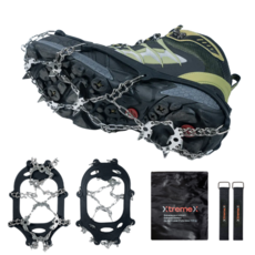 XtremeX 아이젠 등산 논슬립 체인 얼음낚시 겨울 19피크 아웃도어, 19P, 블랙