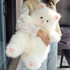 거대한 성인 뚱뚱한 기념일 대왕 귀여운 수면 봉제 털찐 쿠션 빅사이즈 오리인형, 40센티, 흰 고양이