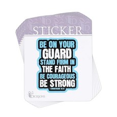 [ 940234 ] 딕슨스 비 온 유어 가드 스탠드 펌 1 코린토스 16:13 4.75 x 3.75 인치 블랙과 블루 종이 장식 데칼 스티커 6개 팩