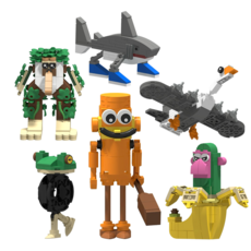 이탈리안 브레인롯 조립블럭 8시리즈 블록, 미니6종A, 1개