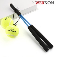 廣場舞運動手甩甩球帶線網球手柄帶繩成人老年人健身網球鍛鍊手臂, 僅：2根藍色35cm杆子+2個黃球, 1個