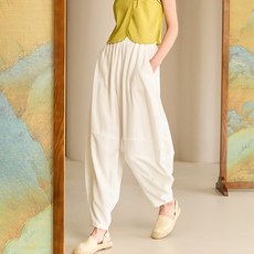 QUEEN YOGA 瑜伽棉麻禪意夏季薄款寬鬆束腳垂感休閒褲