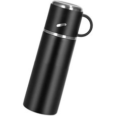 단열 물병 여행용 커피 머그잔 스테인리스 스틸 진공 플라스크 컵 뜨거운 음료용 물 16.23온스480ml 블랙