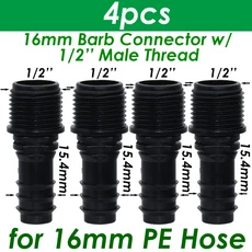 SPRYCLE 4PC 1/2 "3/4" 암나사 커넥터-바브 16mm PE 호스 어댑터 정원 관개 물방울 급수 시스템, 10 SPL11-223-16MM-4PCS