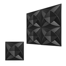 KUUJOJO 12 20 30Pack 내부 장식용 3D 패널 게임용 거실용 현대 호환 다이아몬드 질감 액센트, Black LJH, 12Pack(11.6 Sq Ft)