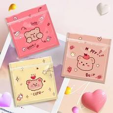 리리월드 귀여운 구디백 예쁜 지퍼백 어린이집 선물 포장 봉투 48P, 48장, 04.꼬마곰(13.5x13.5cm)