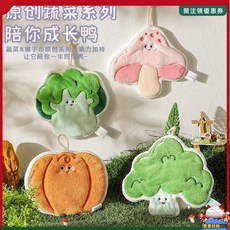 爆款擦手巾 掛式可愛衛生間吸水速幹毛巾 手帕 廚房不髮臭搽抹佈, 1個, 可愛甜甜圈,20*22