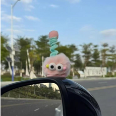 可愛毛絨汽車裝飾 車內儀表板擺件, 可愛毛球【粉紅色】, 1個