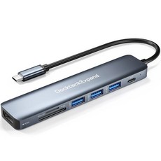 USB C HUB 4K HDMI 100W 6 데이터 Pro/Air/Mini 공급 MacBook Pro/Air용 3.0 USB-C 지원하는 iPad USB 3개 포트 5개를, 7 IN 1 (3 USB)