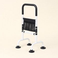 루미아 부모님 침대 옆 기립 보조 손잡이 4축 수평 6단계 조절 야간 LED 미끄럼방지, 화이트, 1개