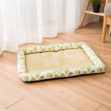 희미몰 고양이 강아지 등나무 봄 여름 매트 방석 둥지, 노랑국화, 1개