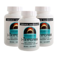 SOURCE NATURALS 左旋色胺酸&維生素B6錠 500mg, 120顆, 3罐
