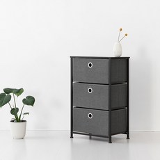 마켓비 NOVEN 패브릭 서랍장 450730, 다크그레이, 3단