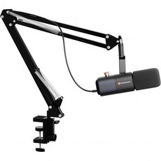 헤비 듀티 붐 암이 장착된 XLR/USB 팟캐스트 마이크 PC/오디오 믹서/PS5/게임/스트리밍용 다이내믹 노이즈 캔슬링 온/오프 사운드 모니터 게인 노브(AM10X-P), Dynamic Microphone with Boom A, AM10X-PLUS