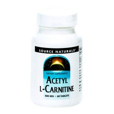 SOURCE NATURALS 乙酰左旋肉鹼 500 毫克片劑, 60 件, 1個