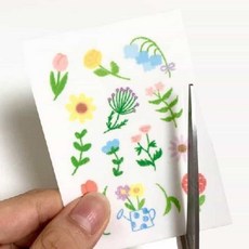 로컬코리아 타투스티커 파스텔 플라워 꽃스티커